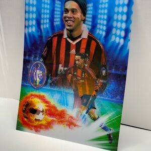 3D Lenticular Flip Poster 12x16 Soccer Legend Brazil Barcelona AC Milan